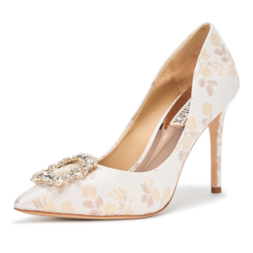 Badgley Mischka Women's Cher Pump, Ivory Jacquard, 8